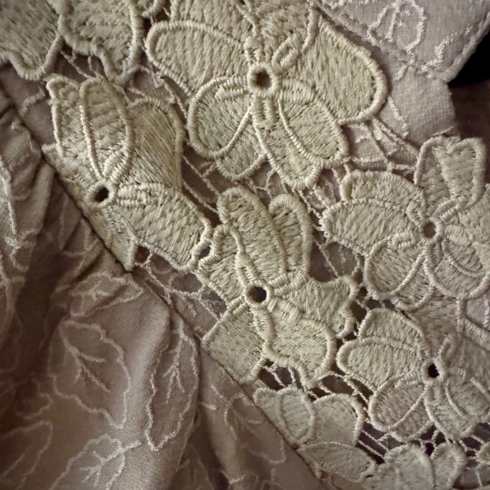 Umgee Beige Embroidered Puff Sleeve Dress - Picture 3 of 4